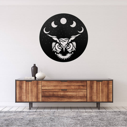 Celestial Owl - Stunning Metal Wall Art for Your Home