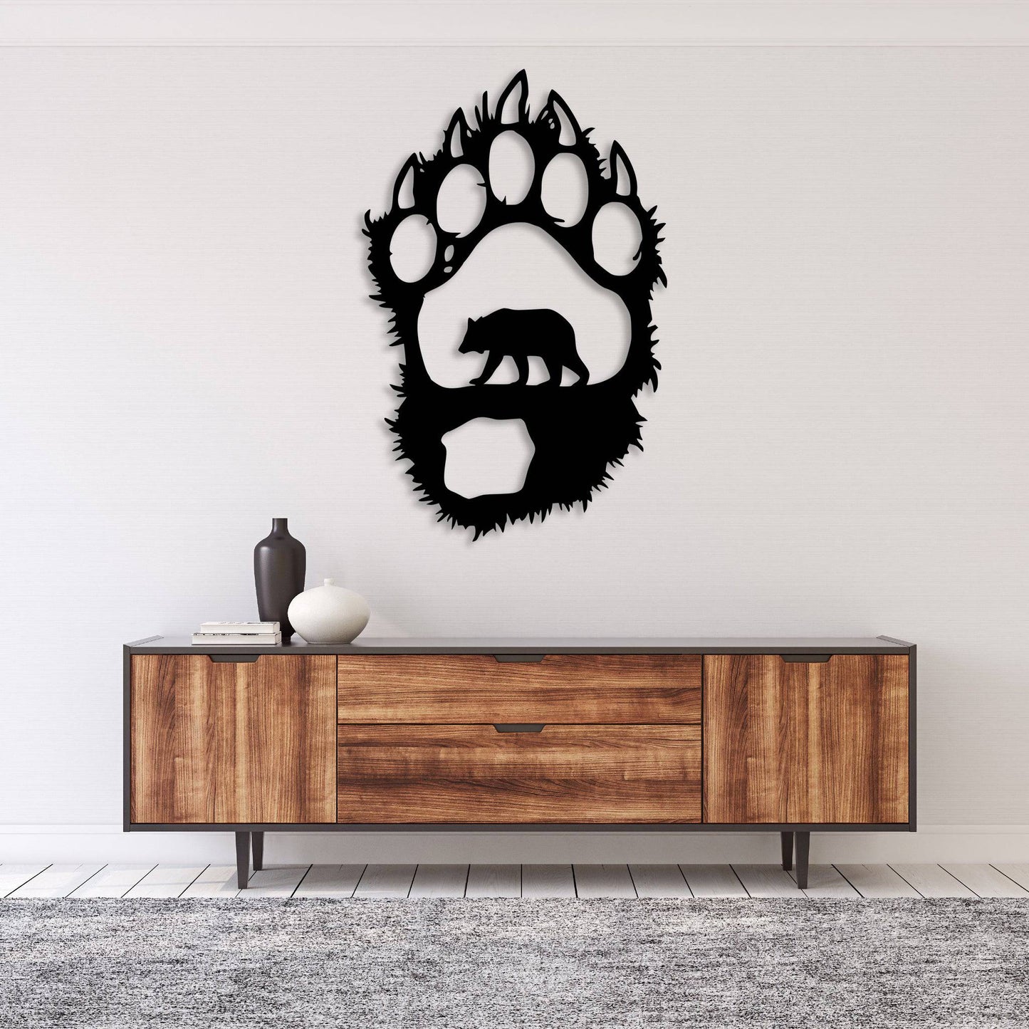 Captivating Bear Paw Metal Wall Décor