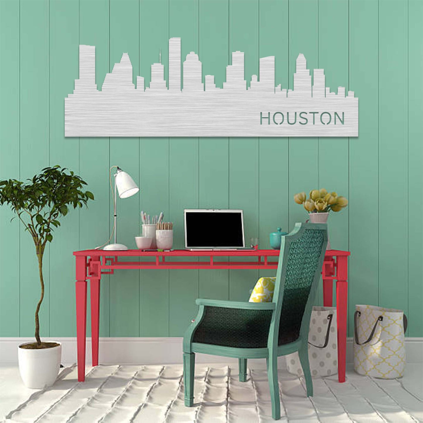 Stunning Houston Skyline - Artistic Metal Wall Decor