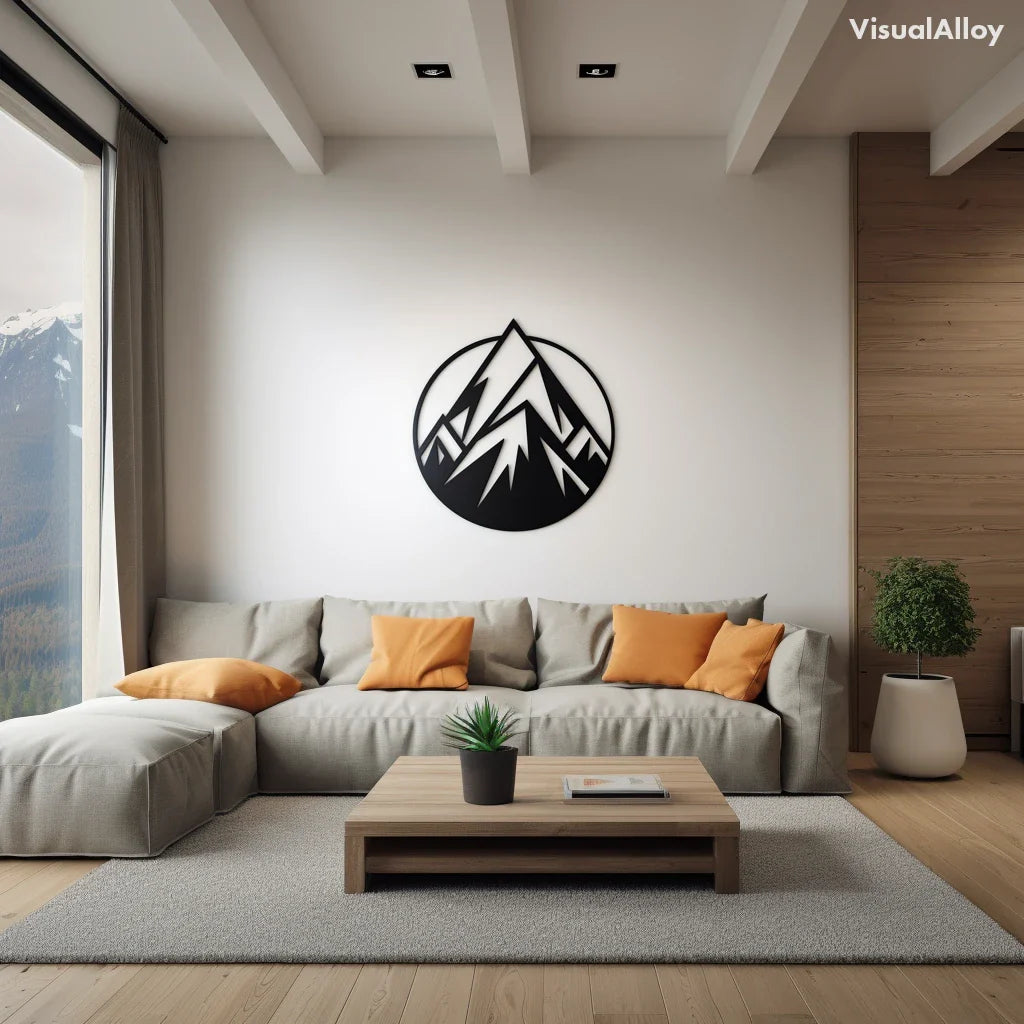 Mountain Black Metal Wall Art