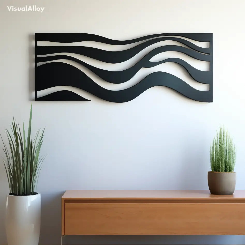 Ocean Black Metal Wall Art