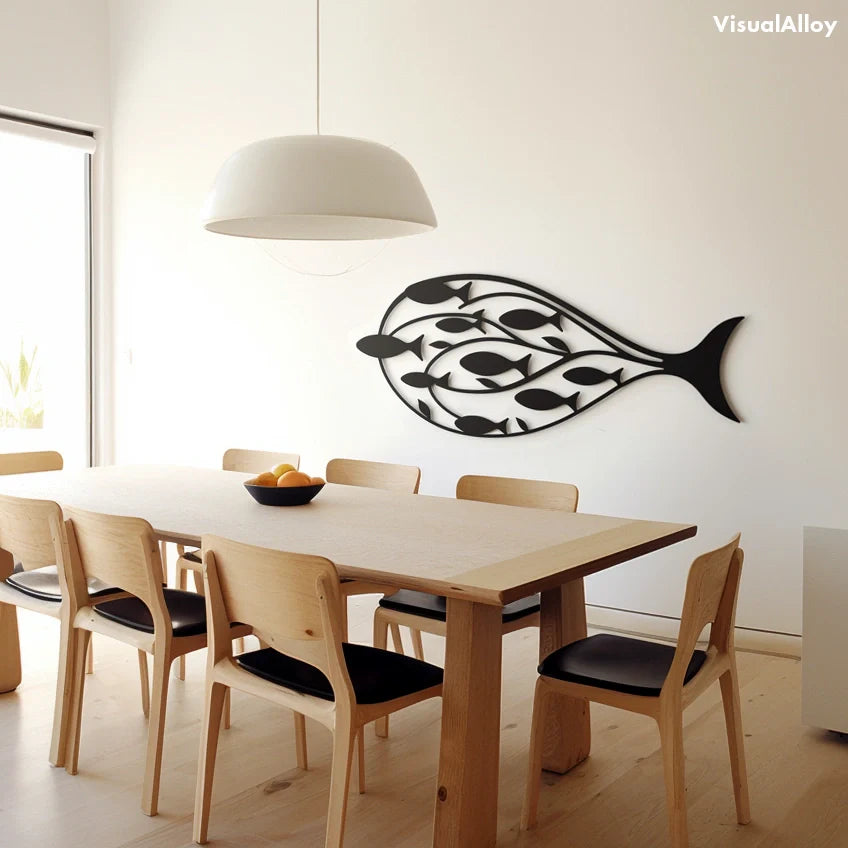 Abstract Metal Fish Wall Art